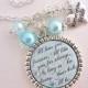 MOTHER of BRIDE Necklace, Mother of Groom, I'll Love you forever Quote, Turquoise Wedding, Teal necklace, Beach Jewelry, Turquoise Wedding