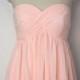 Pink Short/Floor Length Sweetheart Bridesmaid Dress Chiffon Pale Pink Strapless Dress-Custom Dress