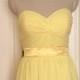 Yellow Sweetheart Bridesmaid Dress Short/Floor Length Chiffon Yellow Strapless Bridesmaid Dress - Custom Dress