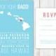 Hawaii Wedding Invitation, Destination Wedding Invitation, Hawaiian Islands Map Wedding Invitation
