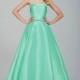 Elegant Satin Strapless Neckline A-line Prom Dresses with Bowknot - overpinks.com
