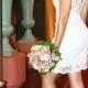 Convertible short and long lace wedding dress