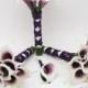 Real Touch Picasso Calla Lily Bridesmaids Bouquets Groomsmen Boutonnieres Wedding Flower Package  Plum Purple White
