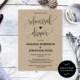 Rehearsal dinner invitation - Rustic Wedding Invitation Printable - Kraft Rehearsal Invitation - Downloadable wedding invitations #WDH0078