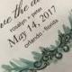 Custom Greenery Vellum Save the Date Invite with and without card stock background/Elegant/Modern/Simple/Unique/Flourish/Botanical/Nature