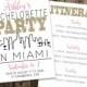 Miami Bachelorette Party Invitation and Itinerary - MIAMI - Printable Invitation
