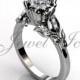 Flower Engagement Ring - Platinum Diamond Unusual Unique Cluster Setting Flower Engagement Ring Bridal Ring Wedding Ring ER-1036