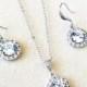 Wedding Jewelry Set Bridesmaid Jewelry Set Bridal Jewelry Set Bridesmaids Gifts Crystal Round Halo Earrings and Necklace Set Bridal Party