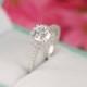 1.3 ct.tw Cushion Cut Ring - Sterling Silver Ring - Engagement Ring - Cubic Zirconia Ring - Halo Engagement Ring - Promise ring