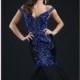 Black/Royal Off-The-Shoulder Gown by Rachel Allan Couture - Color Your Classy Wardrobe