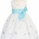 Tiffany Blue Embroidered Butterfly Organza Dress w/Taffeta Waistband Style: LM620 - Charming Wedding Party Dresses