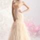 Dramatic Trumpet-Mermaid Sweetheart Court Train Organza Champagne Evening Dress CWLT13003 - Top Designer Wedding Online-Shop