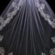 Extravagant Beaded Silver Embroidery Fingertip or Cathedral Length Wedding Veil
