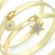 Gold-Tone 3-Piece Charm Bangle Bracelet Set