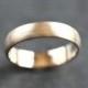 Men's Gold Wedding Band, Recycled 14k Yellow Gold 5mm Wide Brushed Low Dome Man's Gold Wedding Ring - Made in Your Size