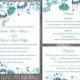 Wedding Invitation Template Download Printable Wedding Invitation Editable Invitation Floral Boho Wedding Invitation Blue Invitations DIY