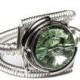 SALE 25% OFF - Steampunk Jewelry - Ring - Chrysolite Green Swarovski Crystal