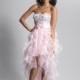 2014 Special Strapless Pink Organza A-line Arrival High-low Prom/cocktail/homecoming Dress Dave And Johnny 8844 - Cheap Discount Evening Gowns