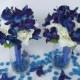 Penny's Bridemaids Bouquet Cream Open Roses, Blue Violet Dendrobium Orchids,Singapore,Galaxy