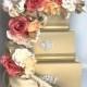 Wedding Card Box Holder Coral Pink Orange Ivory Gold Elegant Unique Secured Lock Wedding Card Box Diamond Wedding Card Box Gold Wedding
