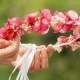 Diadem crown of maroon preserved hydrangeas. Preserved maroon and cherry red flower diadem . Maroon rustic bridal tiara 