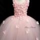 Light Pink flower girl dress/ Pink hydrangea dress (many colors available: white, aqua, peach&coral, lavender, yellow... )