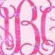 Holographic Pink monogram Decal for car, laptop, cup, cell phone, Samsung, iphone, notebook, tumbler, boots, mailbox and MORE!