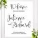 Wedding Welcome Poster-Rustic Chic Calligraphy Wedding Welcome Board-DIY Printable Wedding Welcome Sign-Personalized Wedding Reception Sign