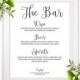 Wedding Bar Menu Sign-Chic Calligraphy Wedding Bar Menu-Personalized DIY Printable Wedding Elegant Bar Decor-Custom Wedding Drink Menu Sign