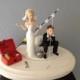 Wedding Cake Topper Ball and Chain Key Funny Humorous Going Gone Fishing Theme