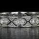 Art Deco Eternity Diamond Wedding Band Stack-able Vintage Antique Engraved Filigree Milgrain Round Marquise 14K White Gold 8120