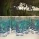Peacock Glasses - 12 Peacock Feather Wedding Glasses - Peacock Wedding, Water Glasses, Drinking Glasses, Glassware, Glasses