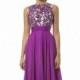 Purple Beaded Chiffon Gown by Temptations - Color Your Classy Wardrobe