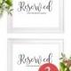 Reserved for the Bride's and Groom's Family Printable Sign-Reserved for Family Sign-Reserved Seating-Table Sign-Calligraphy Wedding Sign