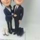 Ski Valentine Gift Personalized Bobble Head Clay Figurines Based on Customers' Photo Using As Wedding Cake Topper Valenitne Cake Topper Gift