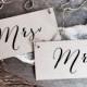 Mr Mrs Signs, Wedding Signs, Kraft Wedding Signs, Rustic Wedding Signs, Wedding Chair Signs, Mr Mrs, Chair Signs