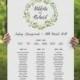 Printable Wedding Seating Chart, Watercolour Spring Green Wreath, Wedding Signage - Spring Green - Portrait