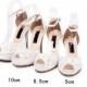 See Through Ivory Lace Women's High Heels Fish Toe Wedding Shoes, S009