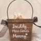 Daddy Here Comes Mommy Flower Girl Basket, Rustic Flower Girl Basket, Flower Girl Basket, Here Comes The Bride Wedding Basket, Flower Girl
