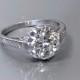 Antique Vintage Art Deco 1920's Platinum Old European Cut Diamond Engagement Ring Wedding Ring - ER 439S