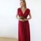 Oscar Sale Bordeaux maxi floor length dress, Bridesmaids red long dress 1003