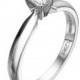 Emerald Cut Engagement Ring, 0.29 CT Diamond Solitaire Ring, 18K White Gold Ring, Solitaire Engagement Ring Size 5.5
