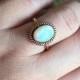 18K Gold Opal ring - Natural Opal Ring - Engagement ring - Artisan ring - October birthstone - Bezel ring - Gift for her