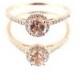 14K Rose Gold Diamond and Natural Morganite Halo Engagement Ring Wedding Ring Classic Solitaire Ring Yellow Gold White Gold Antique Design