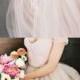 Gorgeous A-line Cap Sleeves Long Tulle Wedding Dress Bridal Gown From Modsele