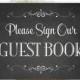 Guest Book Sign Chalkboard Wedding Party Printable Instant Download Ready to Print (#GUE1C)
