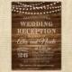 Wedding Reception Invitation. Rustic Wedding Reception Invitation. Custom Invitation. Light Bulb Invites. Wooden.