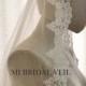 Vintage Lace Veil, Alencon Lace Veil, Mantilla Style or with Blusher. Scallop Lace Veil in Fingertip, Waltz, Chapel, Cathedral Length
