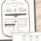 MASON JAR LOVE Mason Jar Rustic Wedding Invitation and Response Card Rsvp Invitation Suite