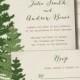 RUSTIC PINE TREE Wedding Invitation and Response Card Invitation Suite